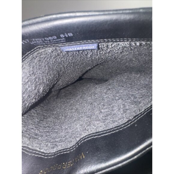 Cole Haan Black Leather Waterproof Quilted Winter Boots Women 8.5B EUC CHARITY - Picture 7 of 7